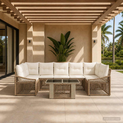 Sada Zahradních Pohovek 8 Ks A Krémově Bílá Polyratan