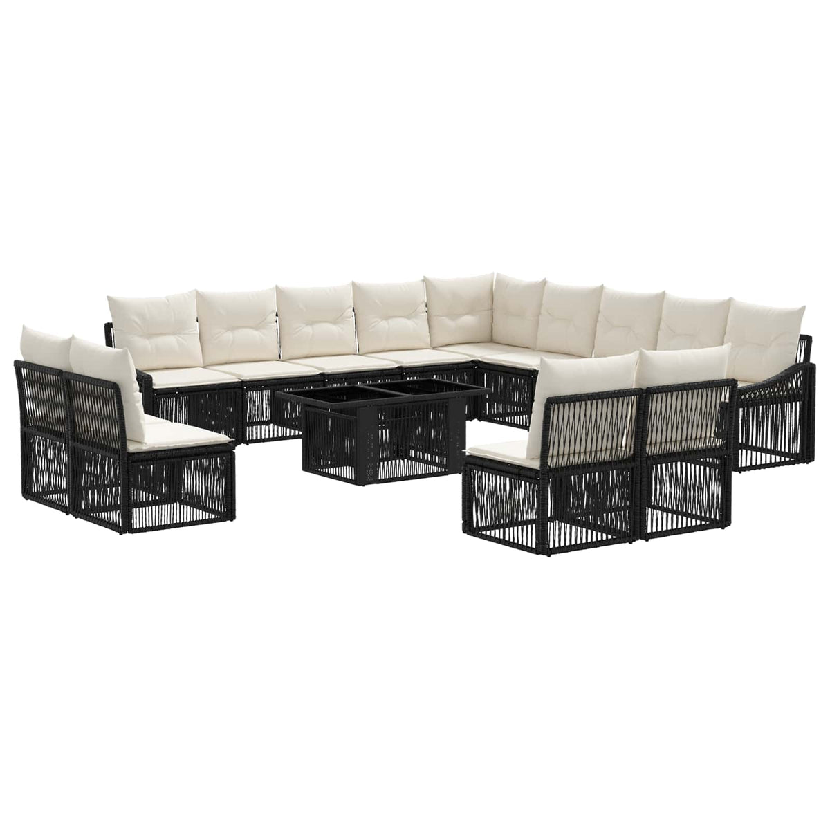Sada Zahradních Pohovek 14 Ks A Krémově Bílá Polyratan