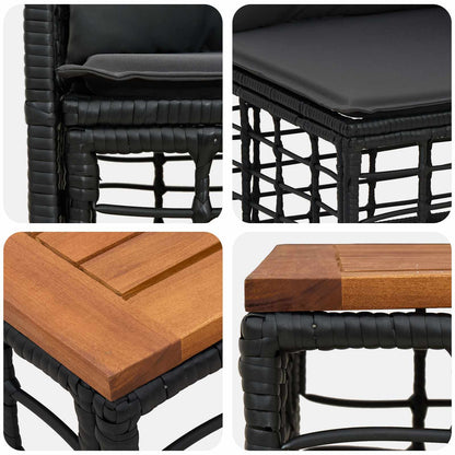 Venkovní Pohovková Souprava 8 Ks Černá A Tmavě Šedá Polyratan