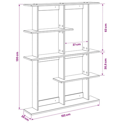 Nástěnná Polička Šedý Sonoma 102 X 20 X 130 Cm Kompozitní Dřevo