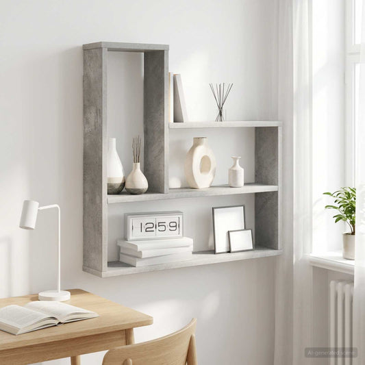 Nástěnná Polička Betonově Šedá 60 X 11 X 60 Cm Kompozitní Dřevo