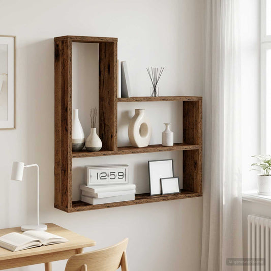Nástěnná Polička Staré Dřevo 60 X 11 X 60 Cm Kompozitní Dřevo