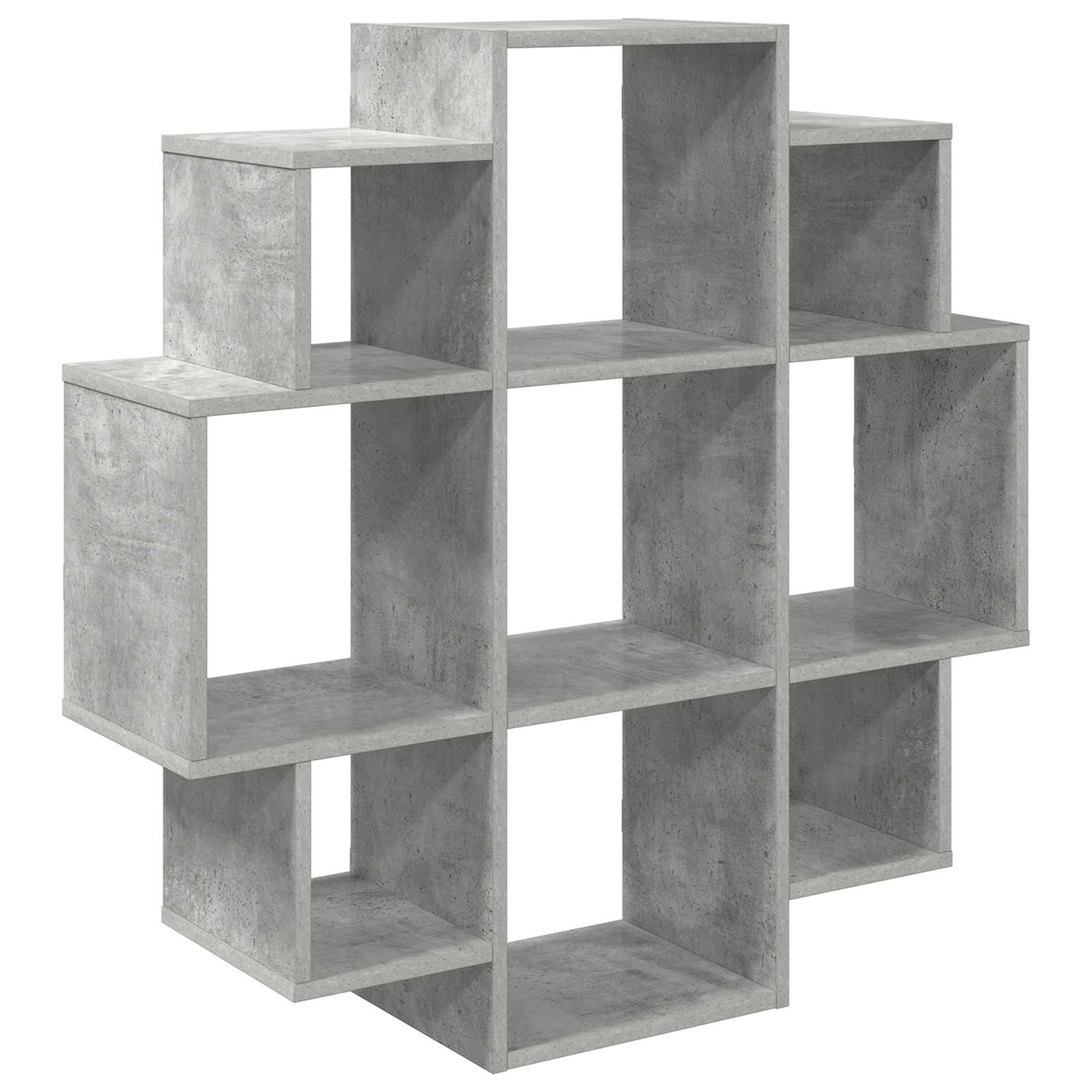 Nástěnná Polička Betonově Šedá 90 X 25 X 90 Cm Kompozitní Dřevo