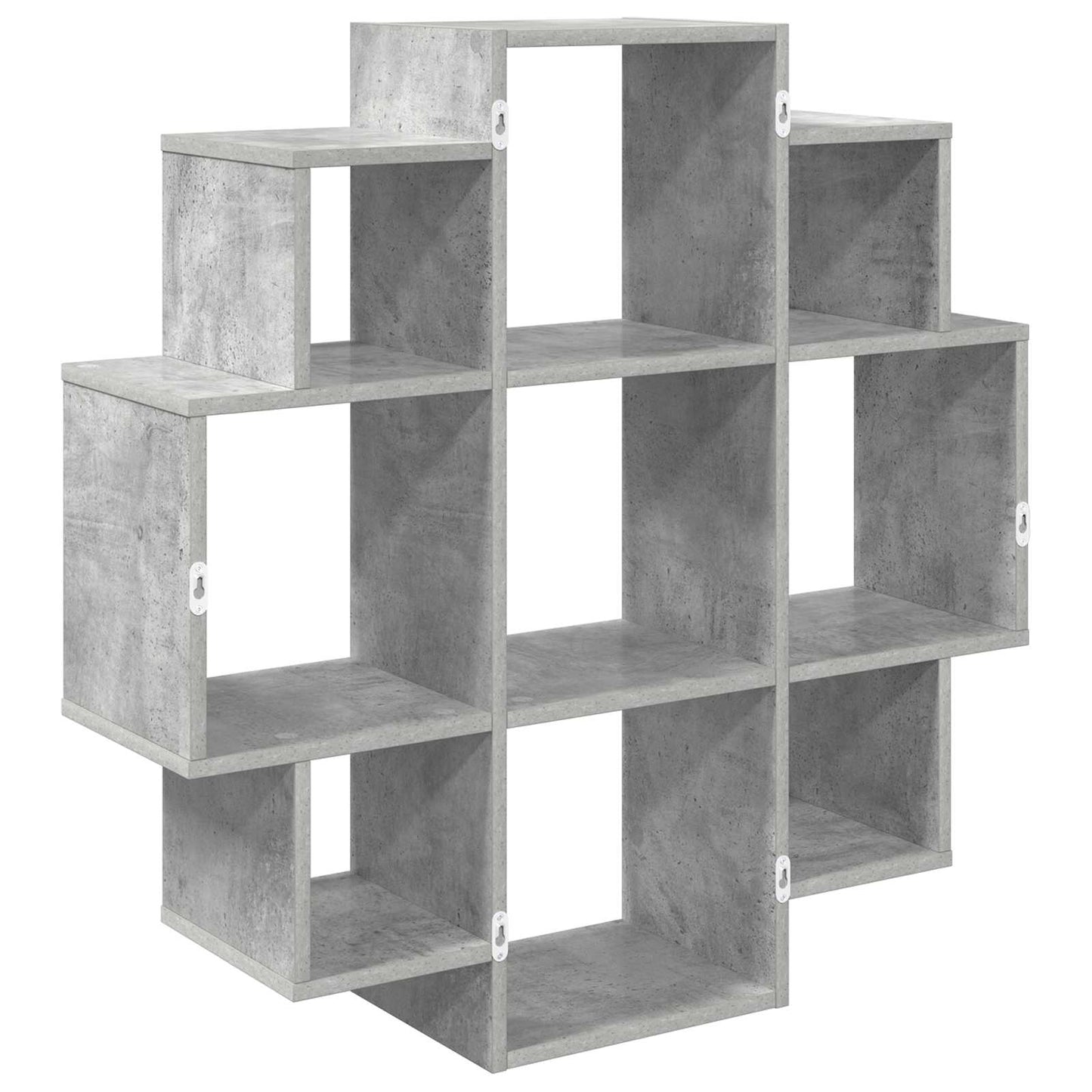 Nástěnná Polička Betonově Šedá 90 X 25 X 90 Cm Kompozitní Dřevo