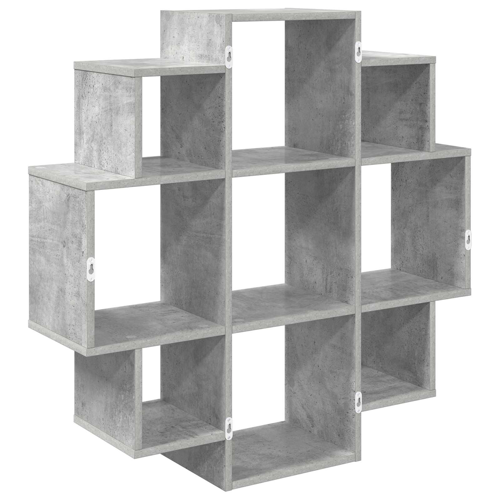 Nástěnná Polička Betonově Šedá 90 X 25 X 90 Cm Kompozitní Dřevo