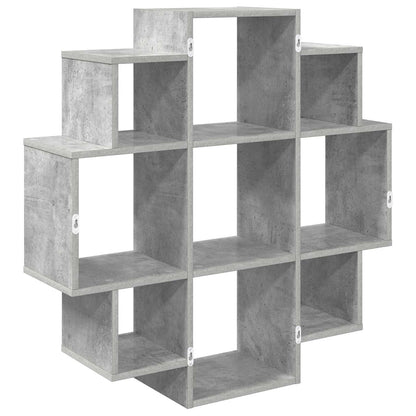 Nástěnná Polička Betonově Šedá 90 X 25 X 90 Cm Kompozitní Dřevo