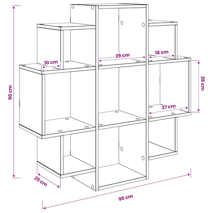 Nástěnná Polička Šedý Sonoma 90 X 25 X 90 Cm Kompozitní Dřevo