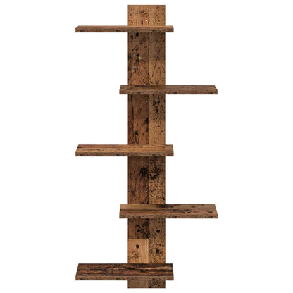 Nástěnná Floating Polička Staré Dřevo 48,5 X 15 X 101 Cm