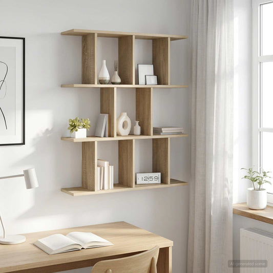 Nástěnná Polička Dub Sonoma 80 X 20 X 96 Cm Kompozitní Dřevo