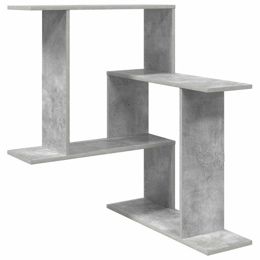 Nástěnná Polička Betonově Šedá 67 X 67 X 87 Cm Kompozitní Dřevo