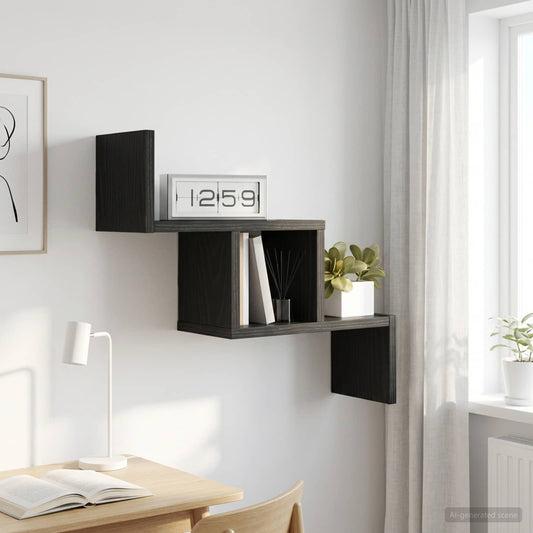 Nástěnná Polička Černý Dub 48 X 15 X 42 Cm Kompozitní Dřevo