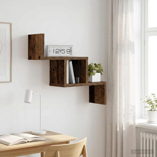 Nástěnná Polička Staré Dřevo 48 X 15 X 42 Cm Kompozitní Dřevo