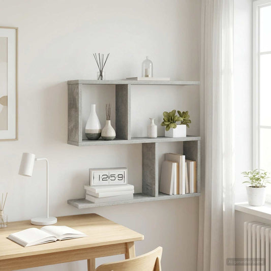 Nástěnná Polička Betonově Šedá 60 X 12 X 50,5 Cm