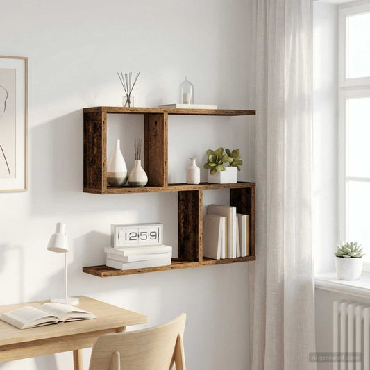 Nástěnná Polička Staré Dřevo 60 X 12 X 50,5 Cm Kompozitní Dřevo