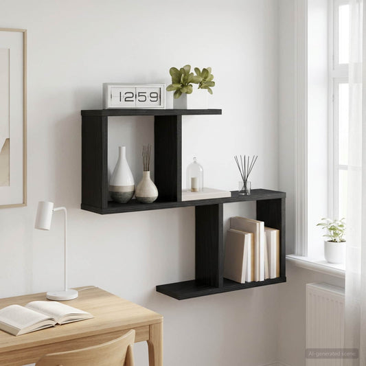 Nástěnná Polička Černý Dub 60 X 12 X 50,5 Cm Kompozitní Dřevo