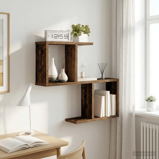 Nástěnná Polička Staré Dřevo 60 X 12 X 50,5 Cm Kompozitní Dřevo