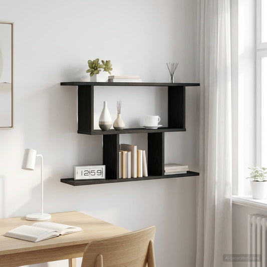 Nástěnná Polička Černý Dub 80 X 15 X 50,5 Cm Kompozitní Dřevo