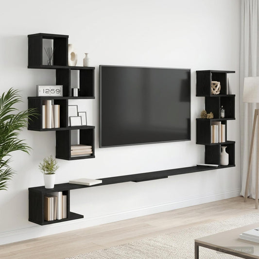 Polička Na Tv Na Zeď Černý Dub 180 X 15 X 94 Cm