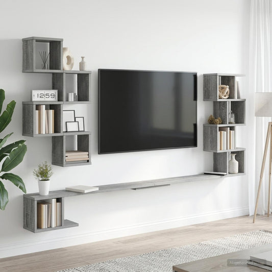 Polička Na Tv Na Zeď Šedý Sonoma 180 X 15 X 94 Cm