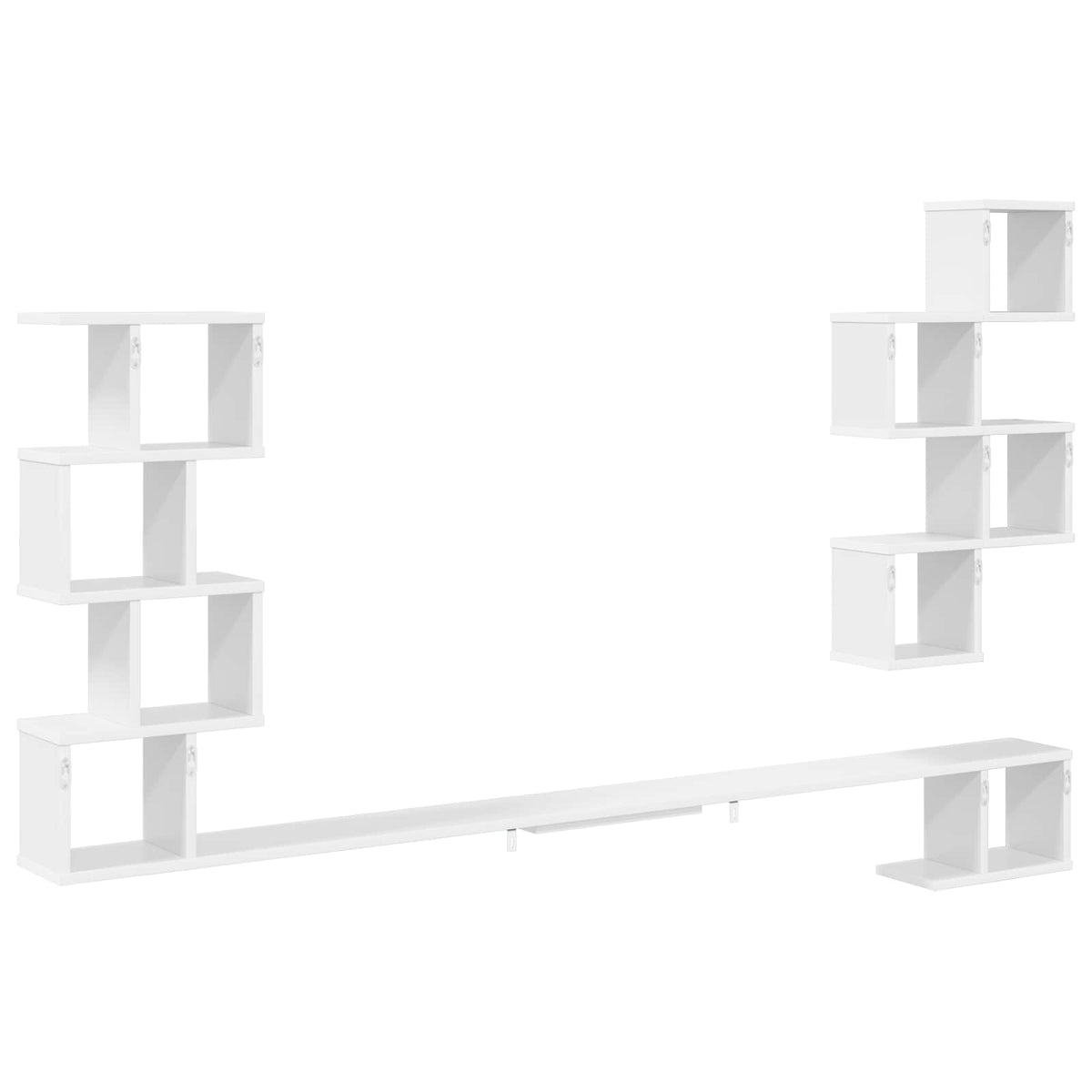 Polička Na Tv Na Zeď Bílá 200 X 15 X 94 Cm Kompozitní Dřevo
