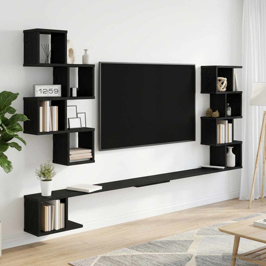 Polička Na Tv Na Zeď Černý Dub 200 X 15 X 94 Cm