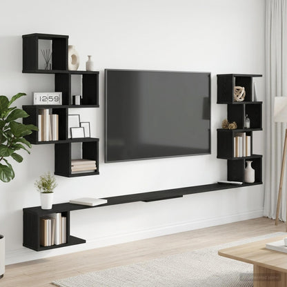 Polička Na Tv Na Zeď Černý Dub 160 X 15 X 94 Cm