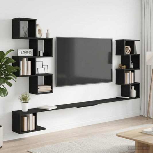 Polička Na Tv Na Zeď Černý Dub 160 X 15 X 94 Cm
