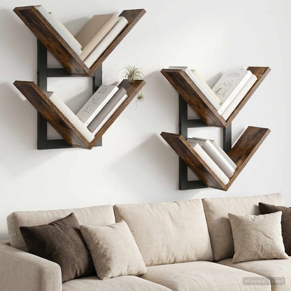 Nástěnná Floating Polička 2 Pcs Kouřový Dub 43 X 15 X 47 Cm
