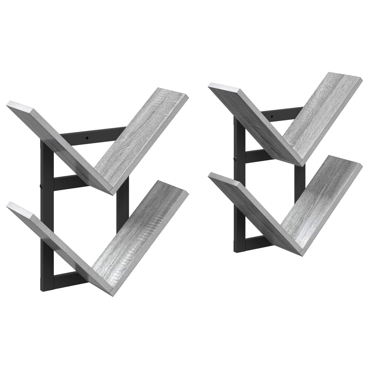Nástěnná Floating Polička 2 Pcs Šedý Sonoma 43 X 15 X 47 Cm