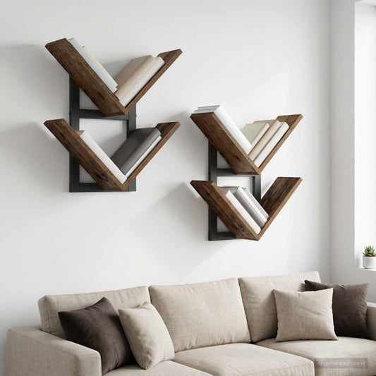 Nástěnná Floating Polička 2 Pcs Staré Dřevo 43 X 15 X 47 Cm