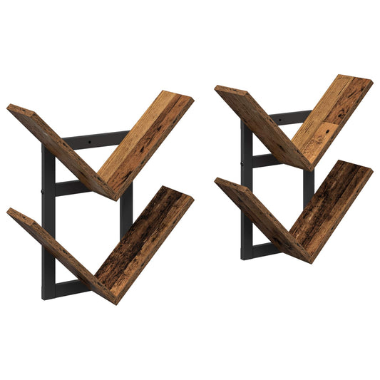 Nástěnná Floating Polička 2 Pcs Staré Dřevo 43 X 15 X 47 Cm