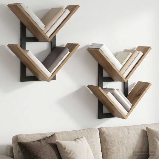 Nástěnná Floating Polička 2 Pcs Dub Artisan 43 X 15 X 47 Cm