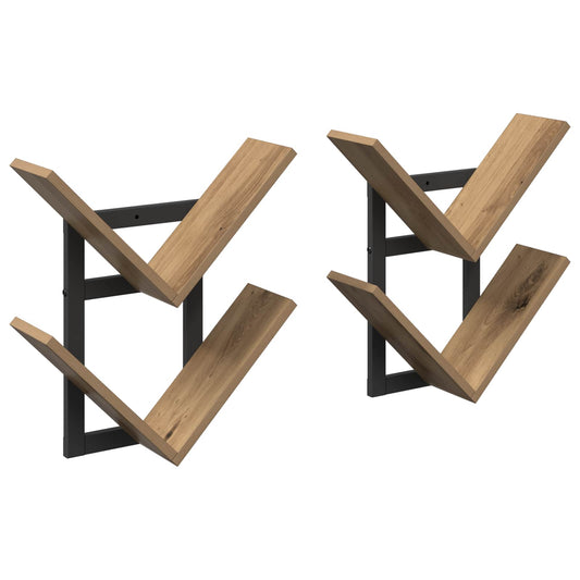 Nástěnná Floating Polička 2 Pcs Dub Artisan 43 X 15 X 47 Cm