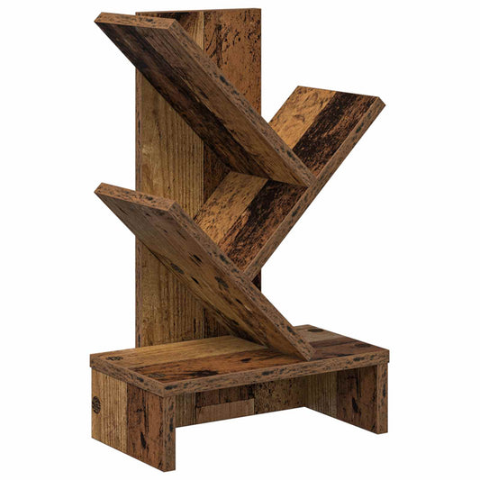 Knihovna Ve Tvaru Stromu 3-Úrovňová 30 X 18 X 48 Cm Staré Dřevo