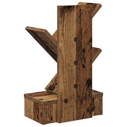 Knihovna Ve Tvaru Stromu 3-Úrovňová 30 X 18 X 48 Cm Staré Dřevo