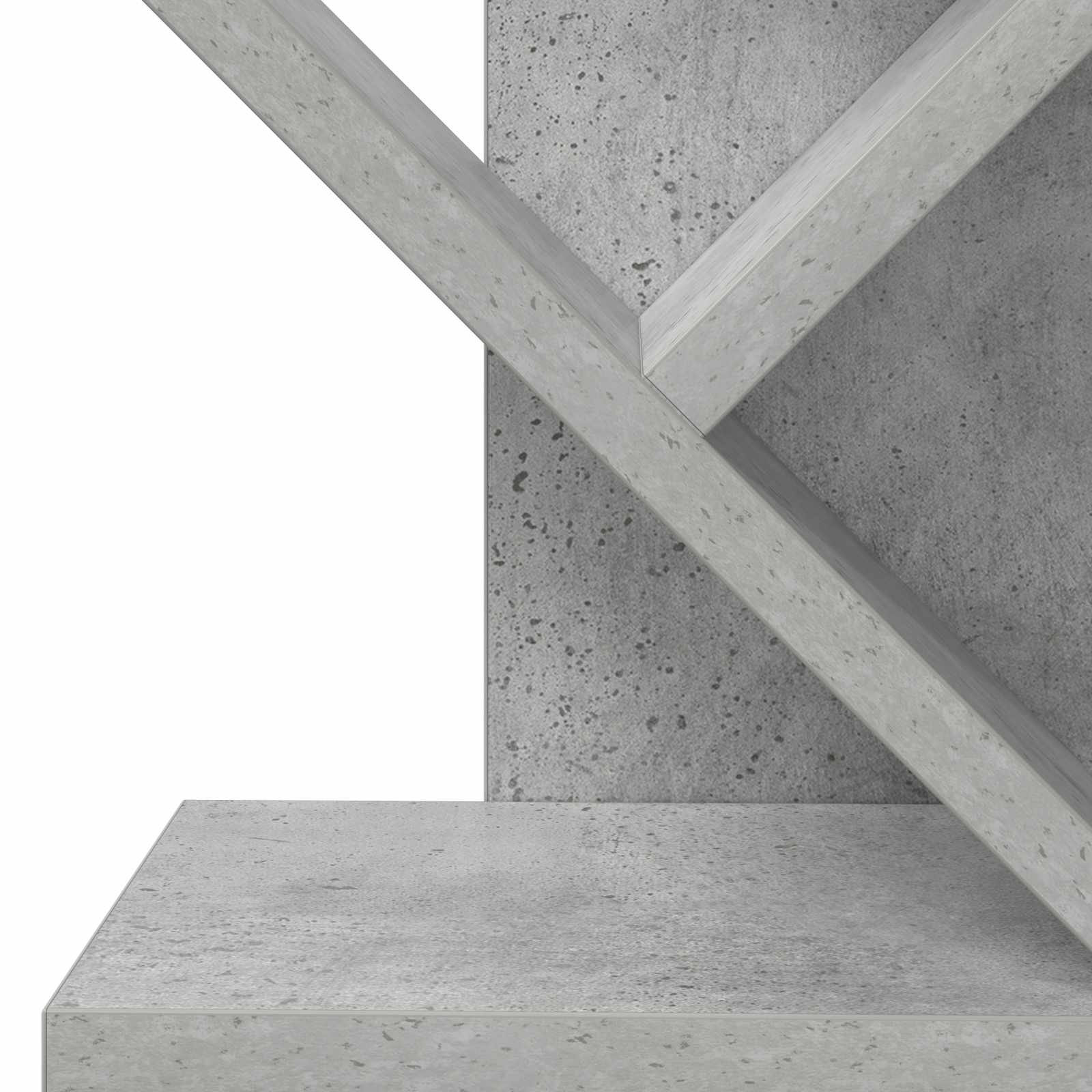 Knihovna Na Stromeček 6-Polohová 30 X 18 X 100 Cm Betonově Šedá