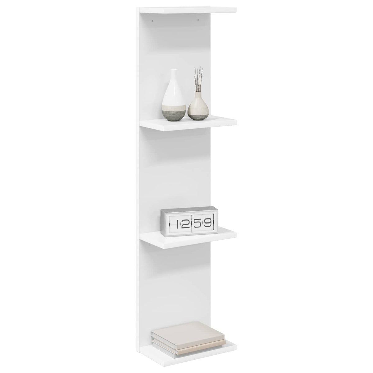 Nástěnná Polička 2 Pcs Bílá 25 X 15 X 100 Cm Kompozitní Dřevo