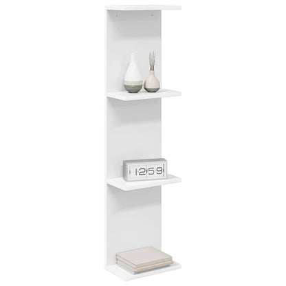 Nástěnná Polička 2 Pcs Bílá 25 X 15 X 100 Cm Kompozitní Dřevo