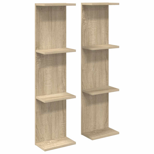 Nástěnná Polička 2 Pcs Dub Sonoma 25 X 15 X 100 Cm