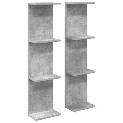 Nástěnná Polička 2 Pcs Betonově Šedá 25 X 15 X 100 Cm