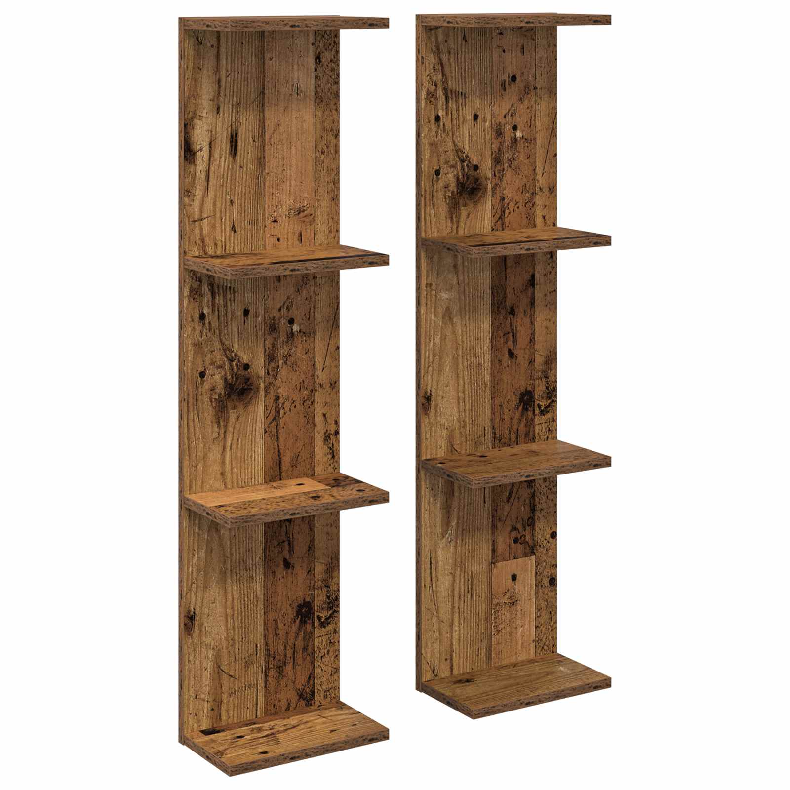Nástěnná Polička 2 Pcs Staré Dřevo 25 X 15 X 100 Cm