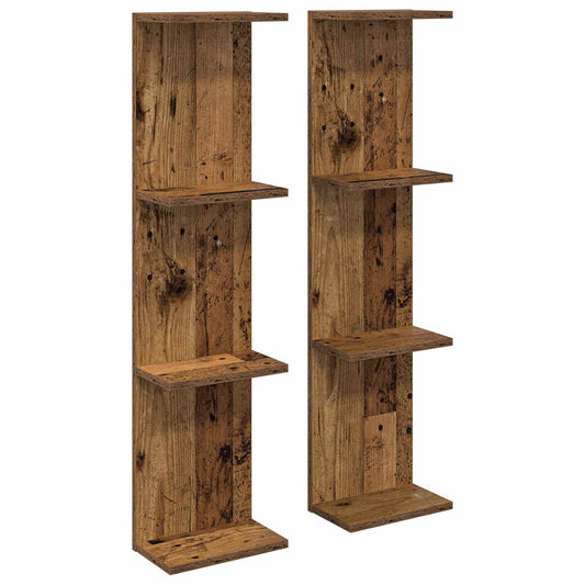 Nástěnná Polička 2 Pcs Staré Dřevo 25 X 15 X 100 Cm
