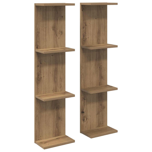 Nástěnná Polička 2 Pcs Dub Artisan 25 X 15 X 100 Cm