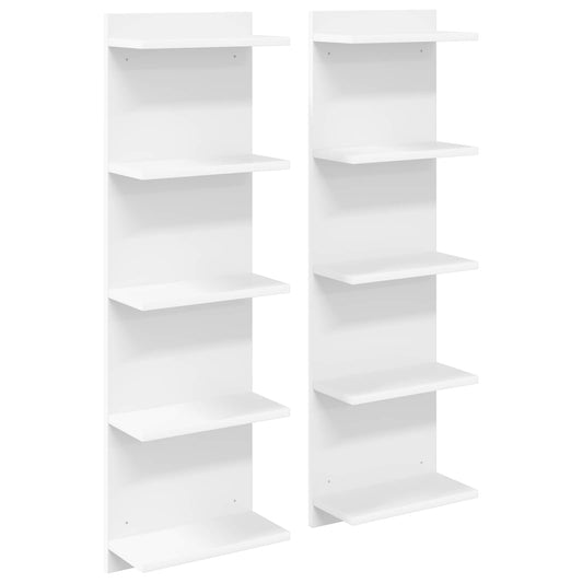 Nástěnná Polička 2 Pcs Bílá 30 X 15 X 100 Cm Kompozitní Dřevo