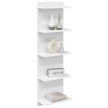 Nástěnná Polička 2 Pcs Bílá 30 X 15 X 100 Cm Kompozitní Dřevo
