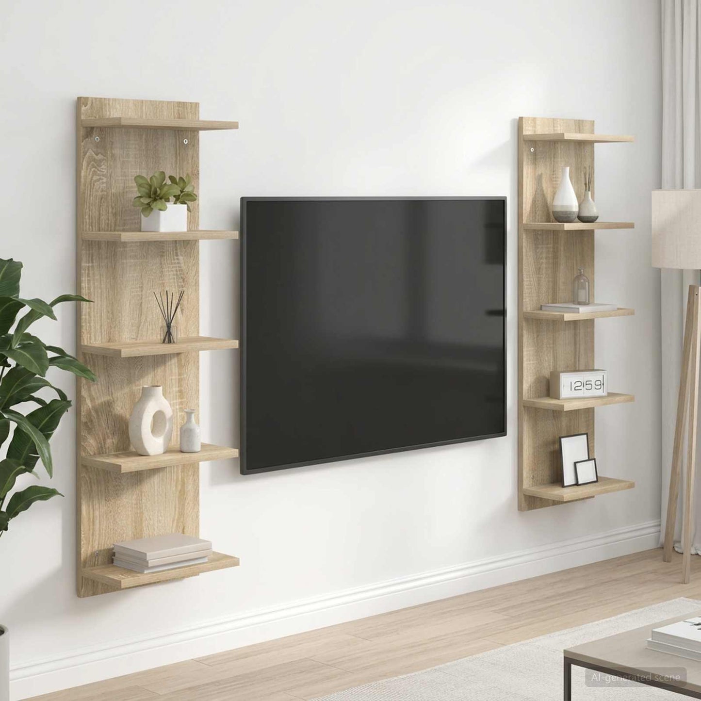 Nástěnná Polička 2 Pcs Dub Sonoma 30 X 15 X 100 Cm