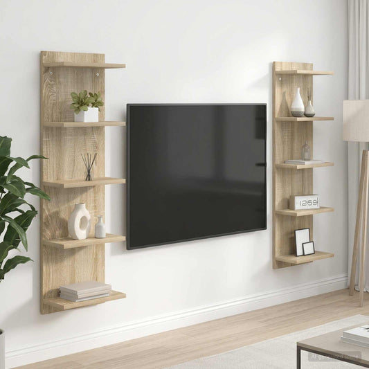 Nástěnná Polička 2 Pcs Dub Sonoma 30 X 15 X 100 Cm