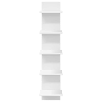 Nástěnná Polička 2 Pcs Bílá 22 X 15 X 100 Cm Kompozitní Dřevo