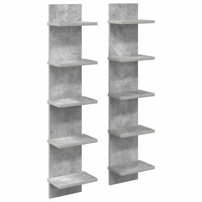 Nástěnná Polička 2 Pcs Betonově Šedá 22 X 15 X 100 Cm