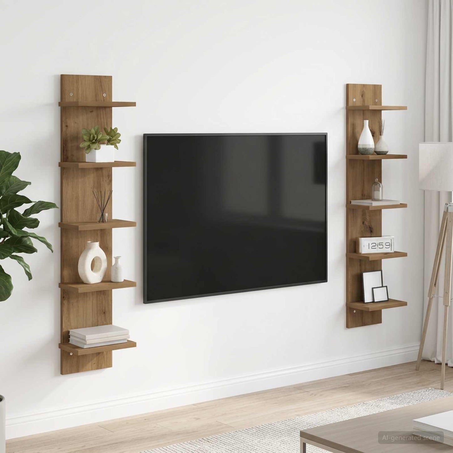 Nástěnná Polička 2 Pcs Dub Artisan 22 X 15 X 100 Cm